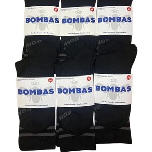 Lot Of (6) Pairs Bombas Women’s Calf S Liocks Black Size Medium